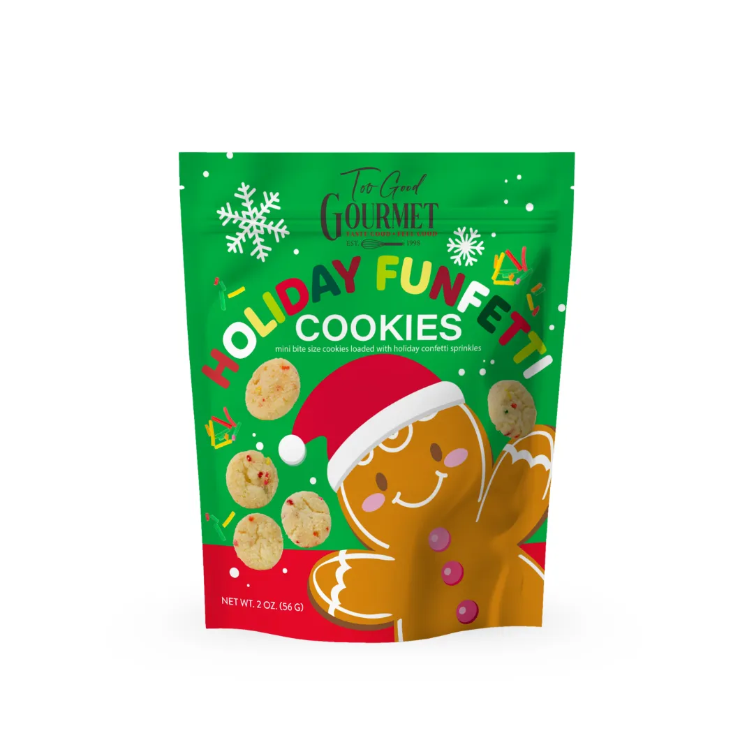 Holiday Bagged Crisp Cookies - Chocolate Chip & Funfetti 3oz