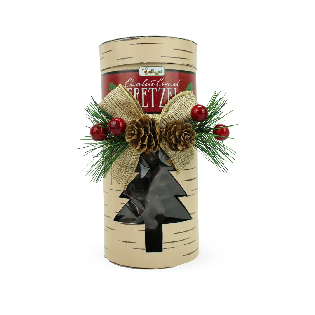 Holiday Woodland Pretzel Jars - Chocolate Dipped Pretzels