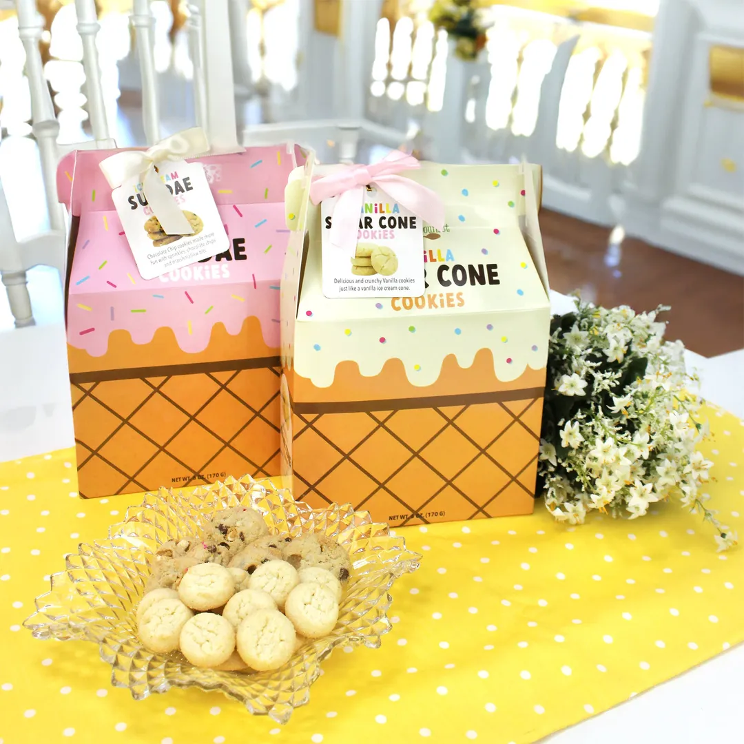 Ice Cream Cone Cookies box, Cream Sundae & Vanilla Sugar 