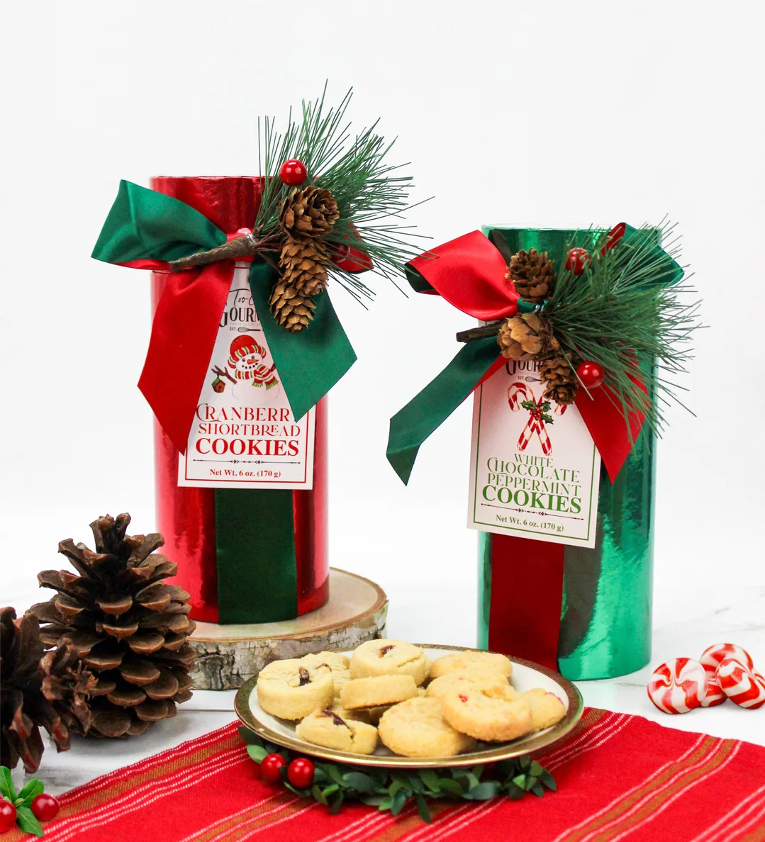 Metallic Deco Tube: White Chocolate & Cranberry Cookies