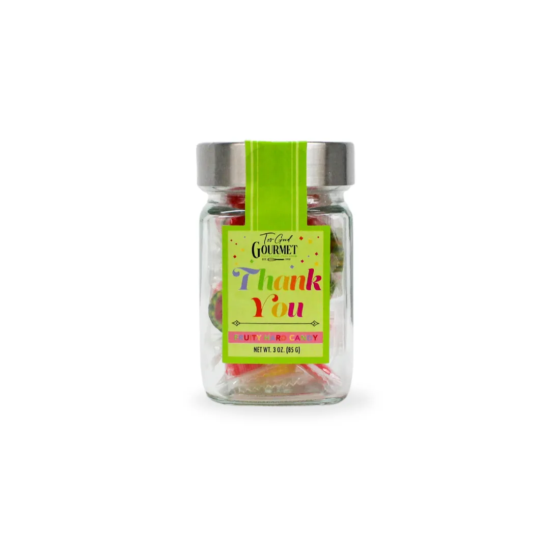 Sentiment Fruity Hard Candy Jars - Thank You, Happy Birthday