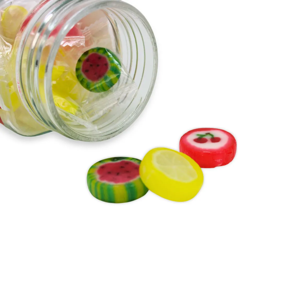 Sentiment Fruity Hard Candy Jars - Thank You, Happy Birthday