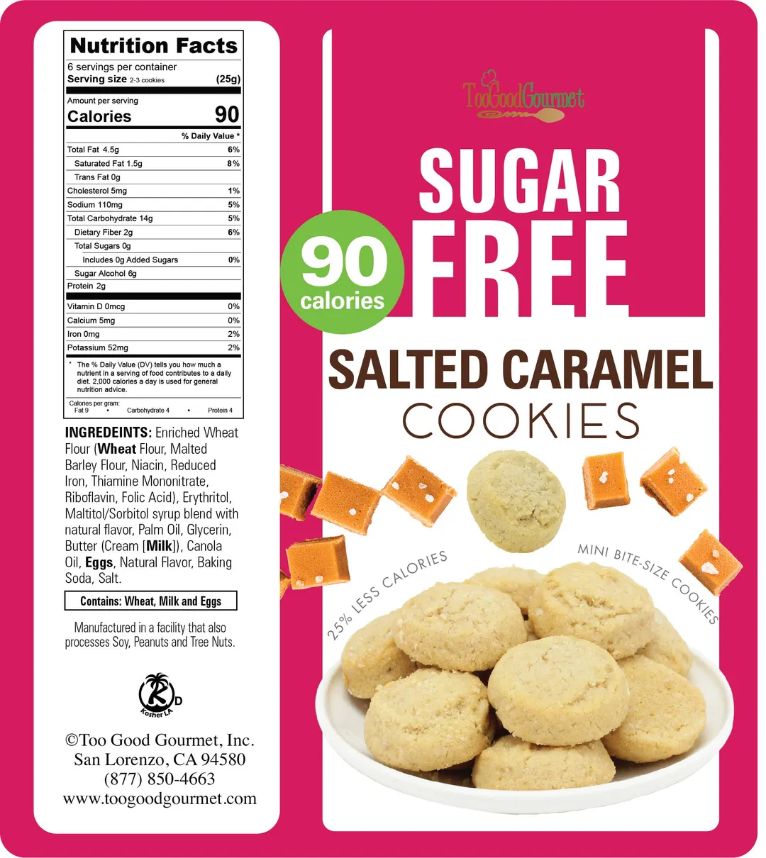 Sugar Free Cookies- Peanut Butter, Choc Chip, Salted Caramel