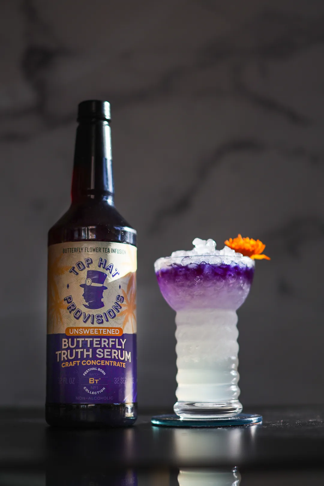 Top Hat Butterfly Truth Serum - Butterfly Pea Flower Extract - Blue Tea Concentrate - 12x32oz Case