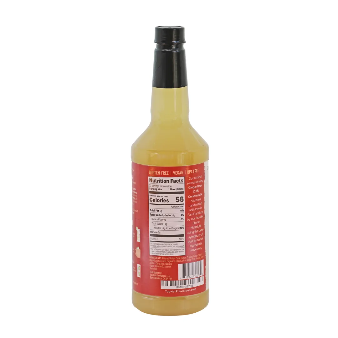 Top Hat Original Ginger Beer Syrup & Batching Concentrate - 12x32oz case