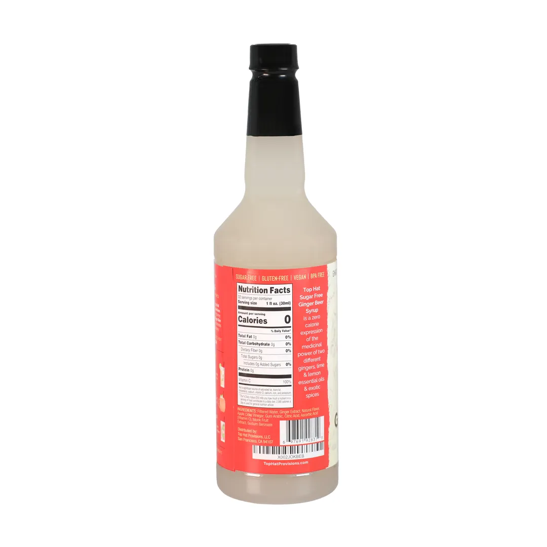Top Hat Keto Sugar Free Diet Ginger Beer Syrup - 12pack of 32oz bottles