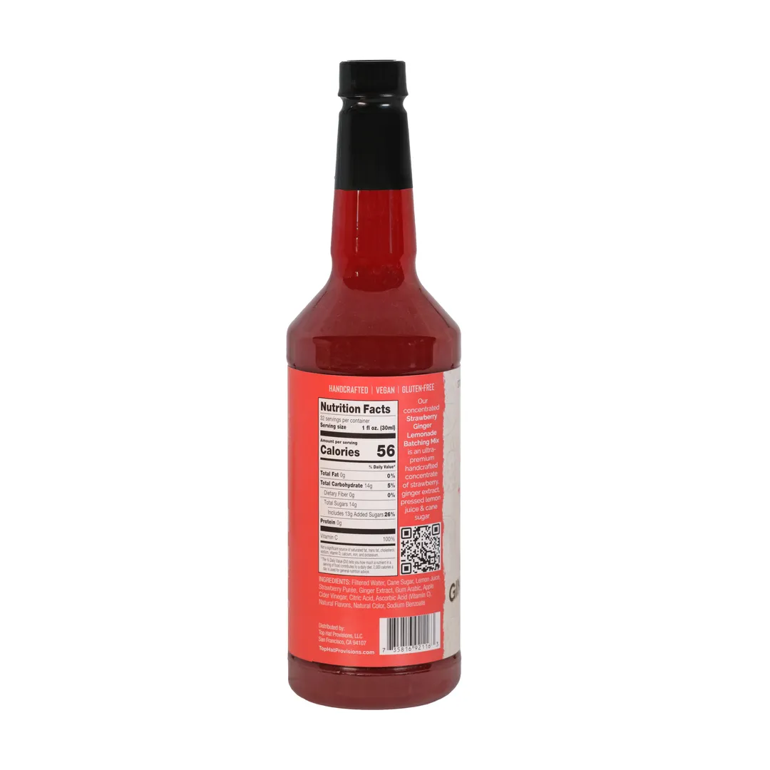 Top Hat Strawberry Ginger Lemonade Concentrate - 12x32oz case
