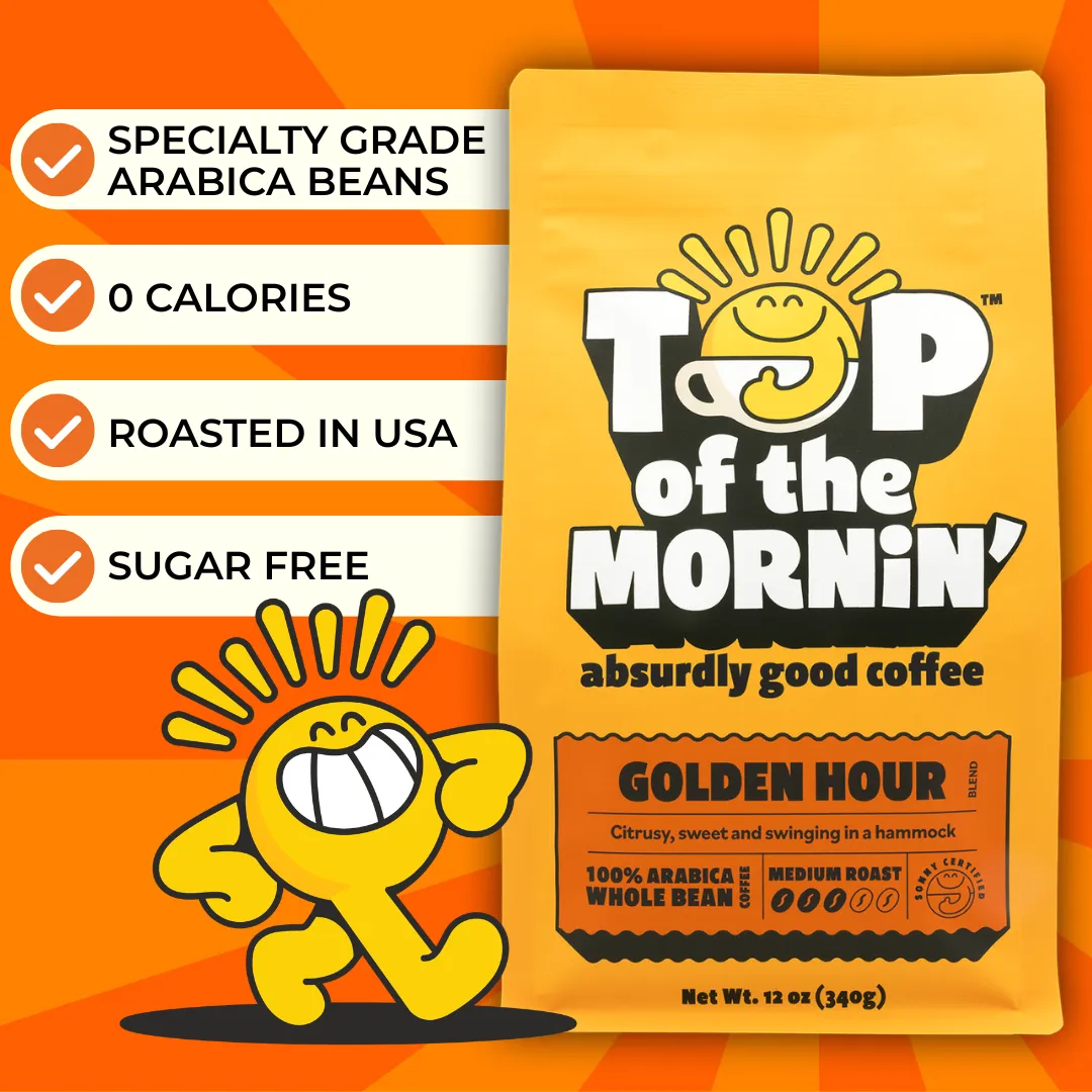 Golden Hour Medium Roast Coffee | 12oz | Whole Bean & Ground
