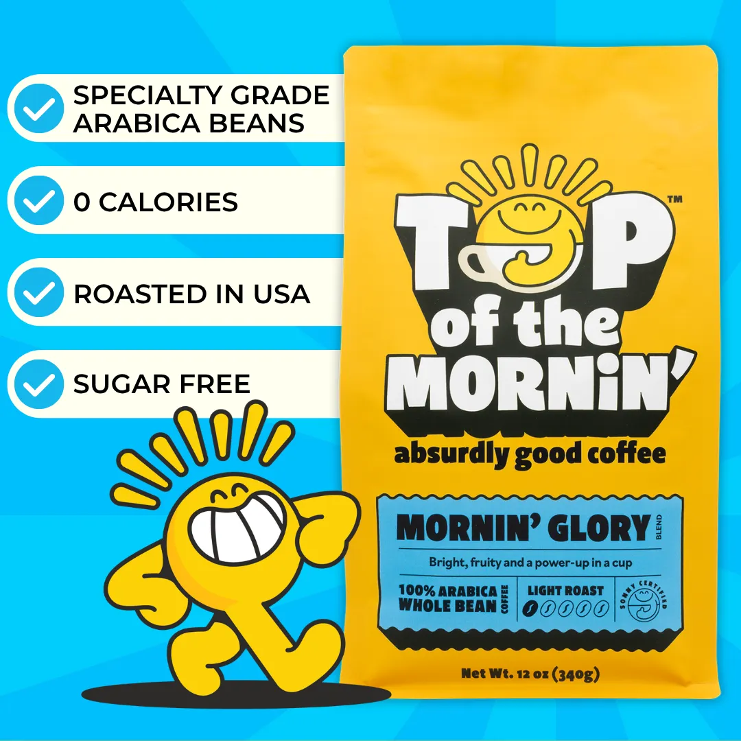 Morning Glory Light Roast Coffee (12oz) Whole Bean & Ground