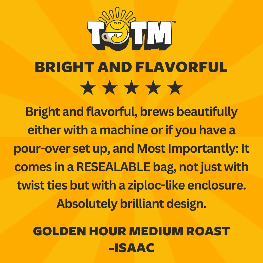 Golden Hour Medium Roast Coffee | 12oz | Whole Bean & Ground