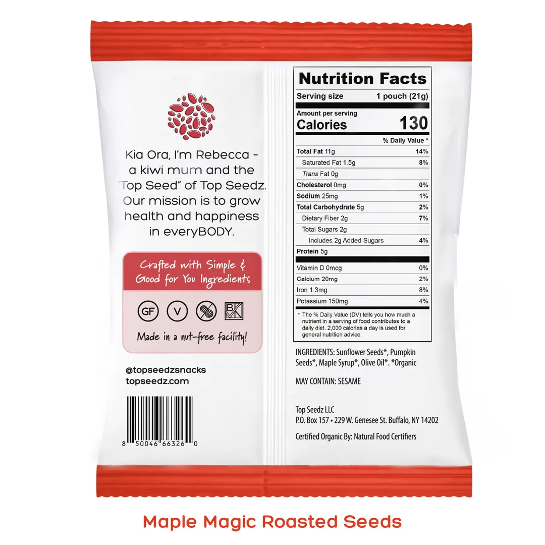 Maple Magic Roasted Seeds Counter Display  - 7.5oz - 4 Pack