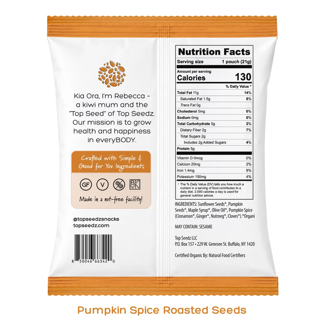Pumpkin Spice Roasted Seeds Counter Display - 7.5oz - 4 Pack