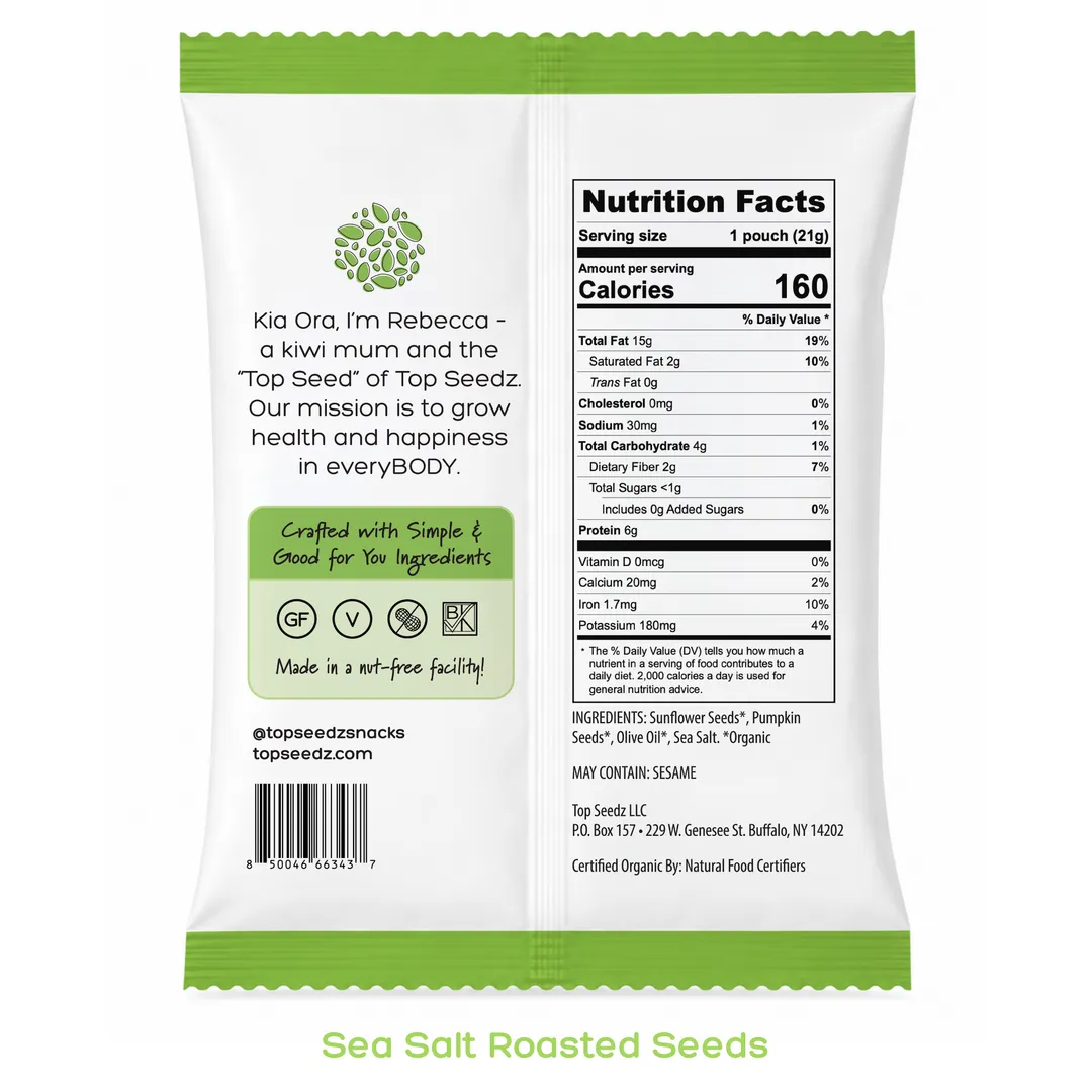 Sea Salt Roasted Seeds Counter Display - 7.5oz Box - 4 Pack
