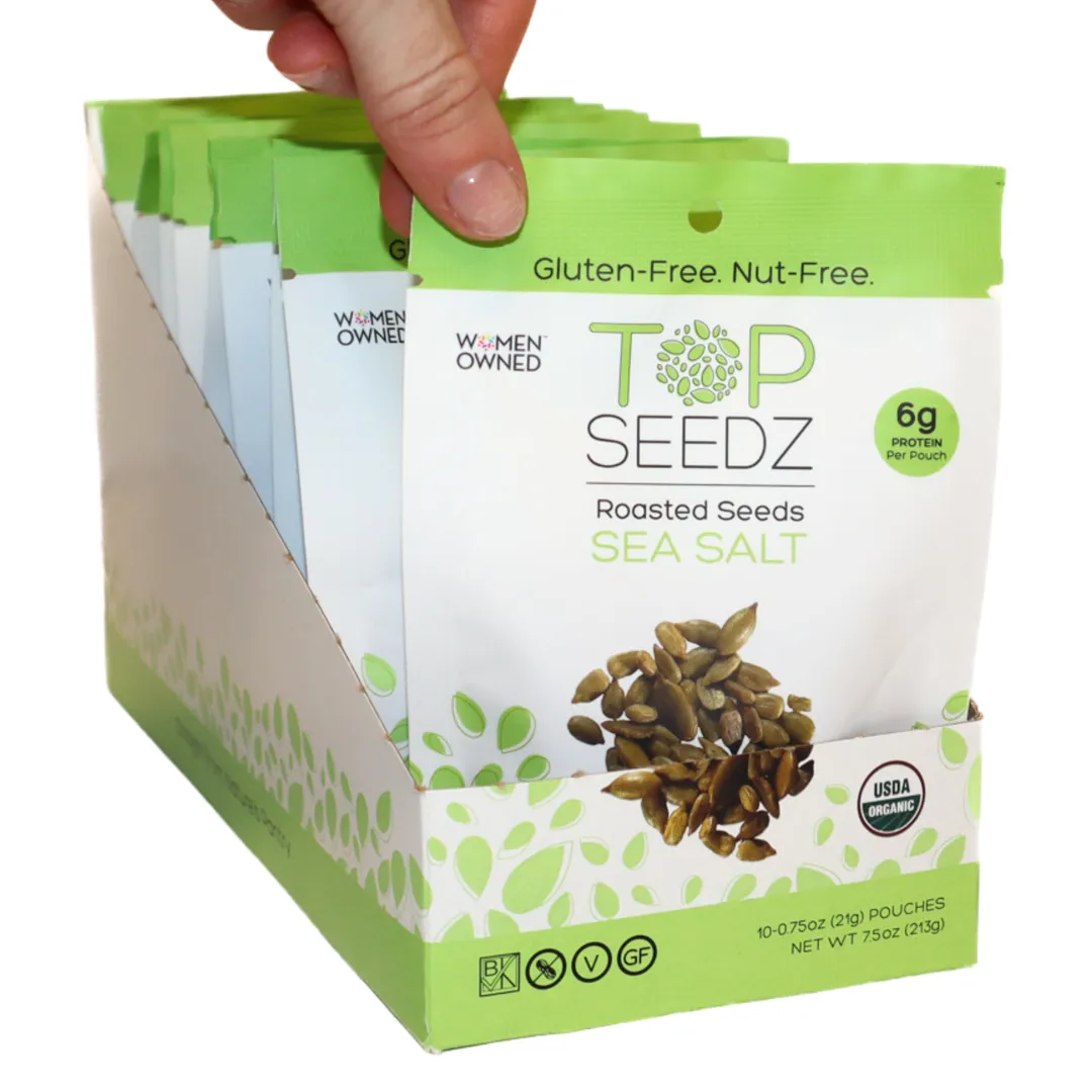 Sea Salt Roasted Seeds Counter Display - 7.5oz Box - 4 Pack