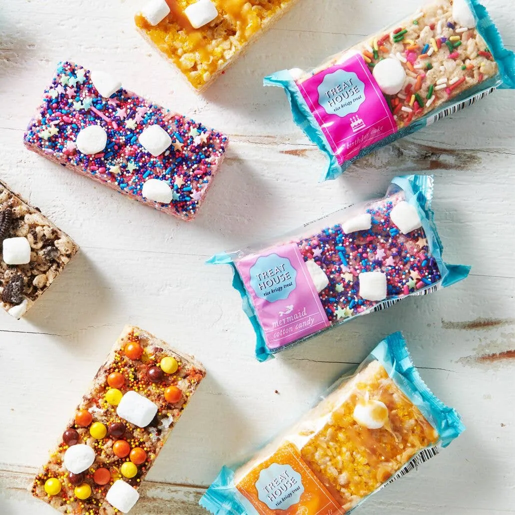 Birthday Cake Krispie Rice Treat Bars