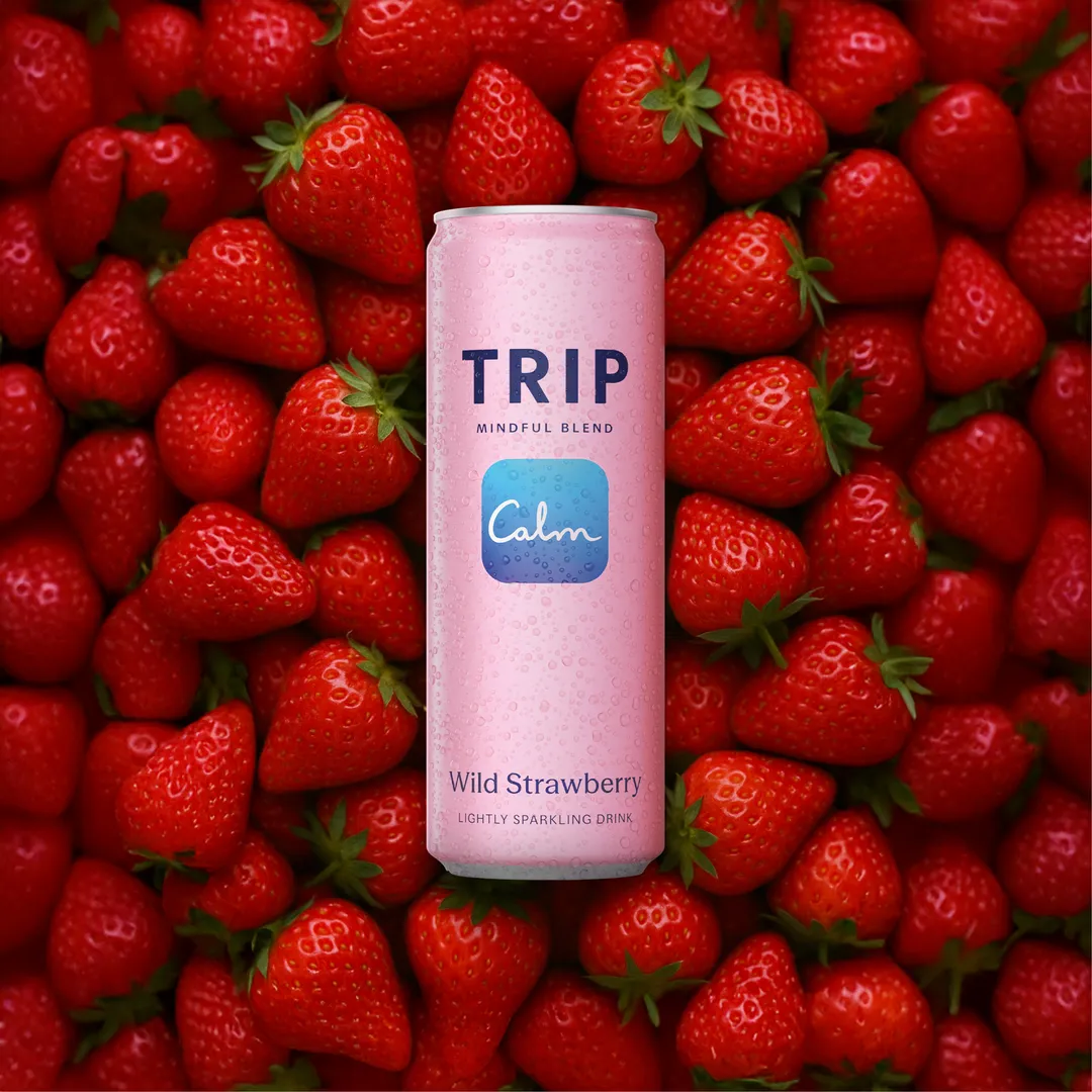 TRIP Mindful Blend Wild Strawberry Sparkling Botanical Drink 12x12oz