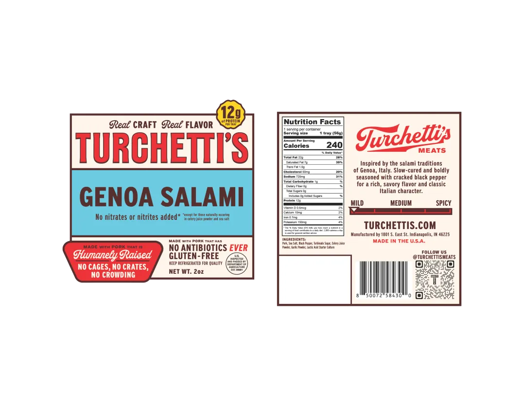Genoa Salami Snack Tray – Classic Black Pepper Italian Charcuterie, 2oz