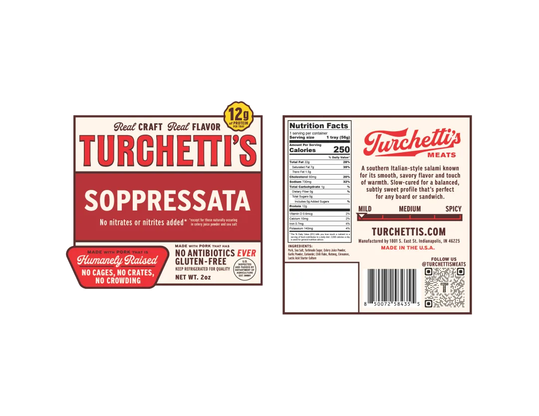 Soppressata Salami Snack Tray – Sliced Dry-Cured Italian Charcuterie, 2oz