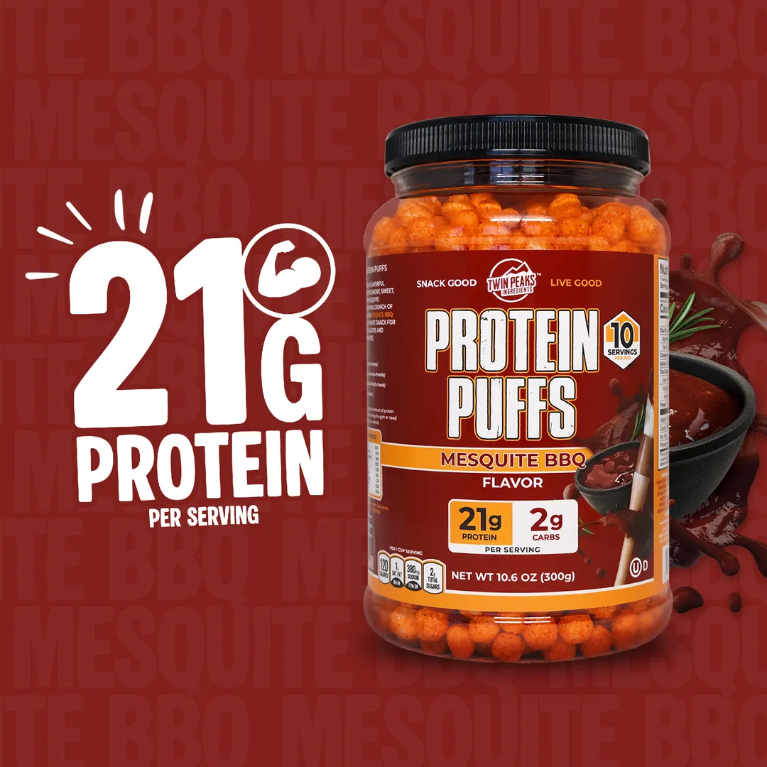 Twin Peaks Ingredients Mesquite BBQ Protein Puffs 10.6 oz (300g)