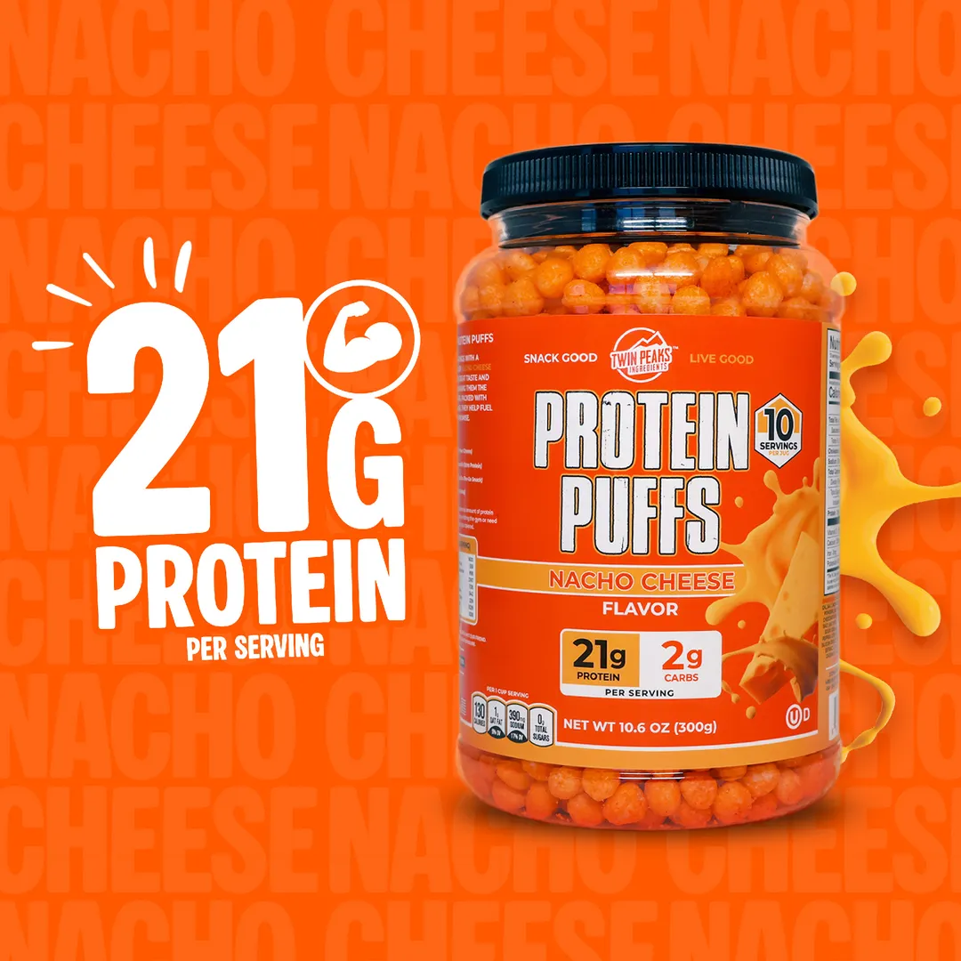 Twin Peaks Ingredients Nacho Cheese Protein Puffs 10.6 oz (300g)