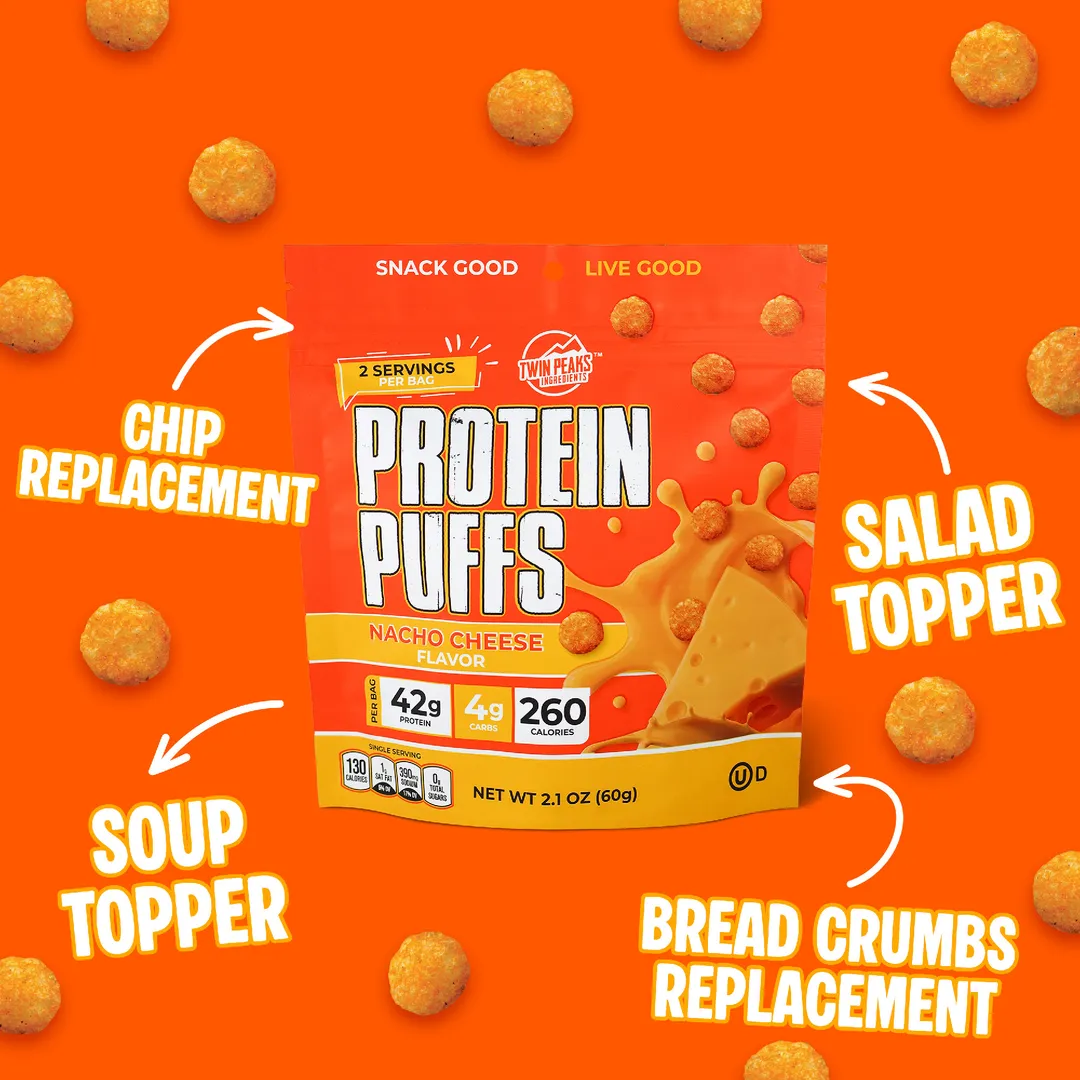 Twin Peaks Ingredients Nacho Cheese Protein Puffs 2.1 oz (60g)