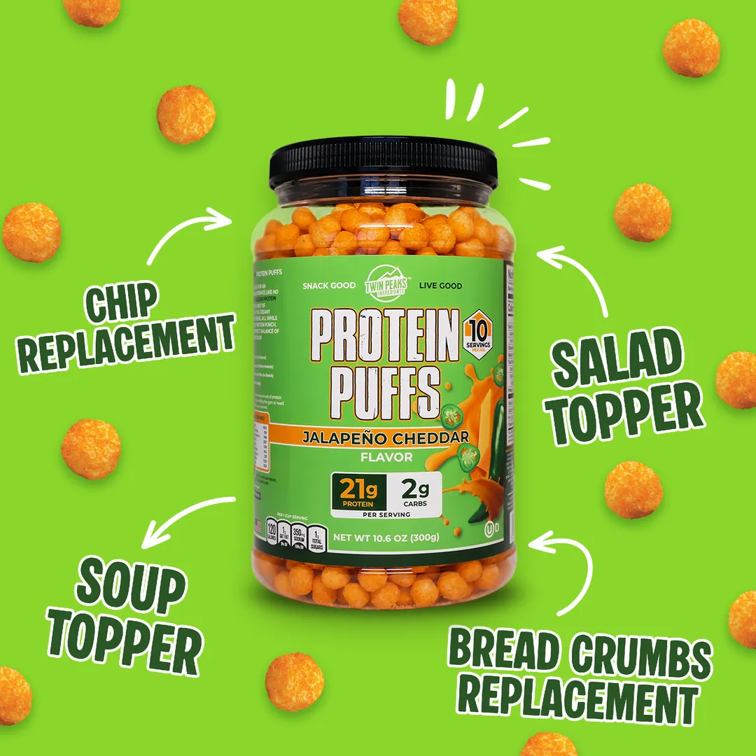 Twin Peaks Ingredients Jalapeno Cheddar Protein Puffs 10.6 oz (300g)