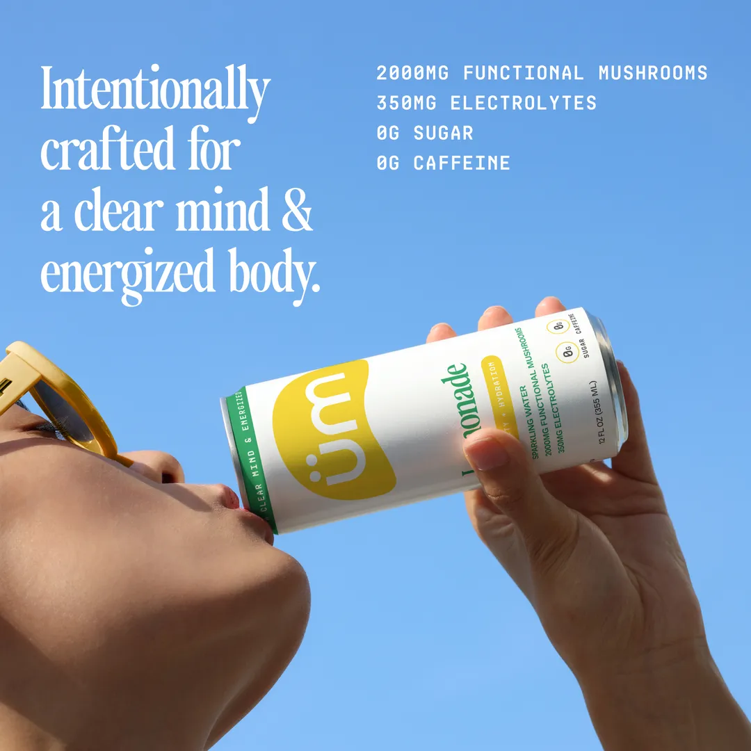 Lemonade Sparkling Water with Adaptogens & Electrolytes 