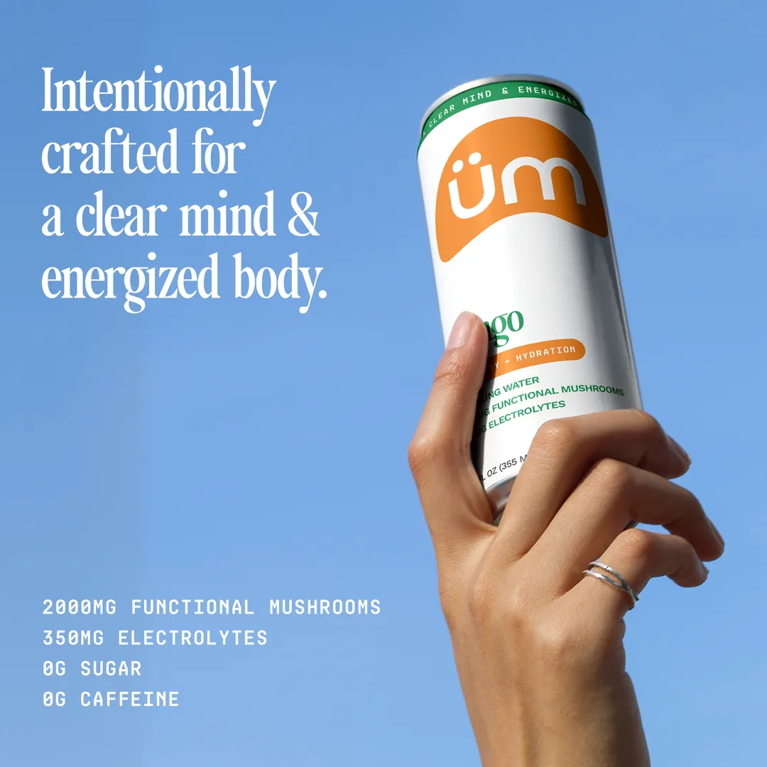 Mango Sparkling Water with Adaptogens & Electrolytes 