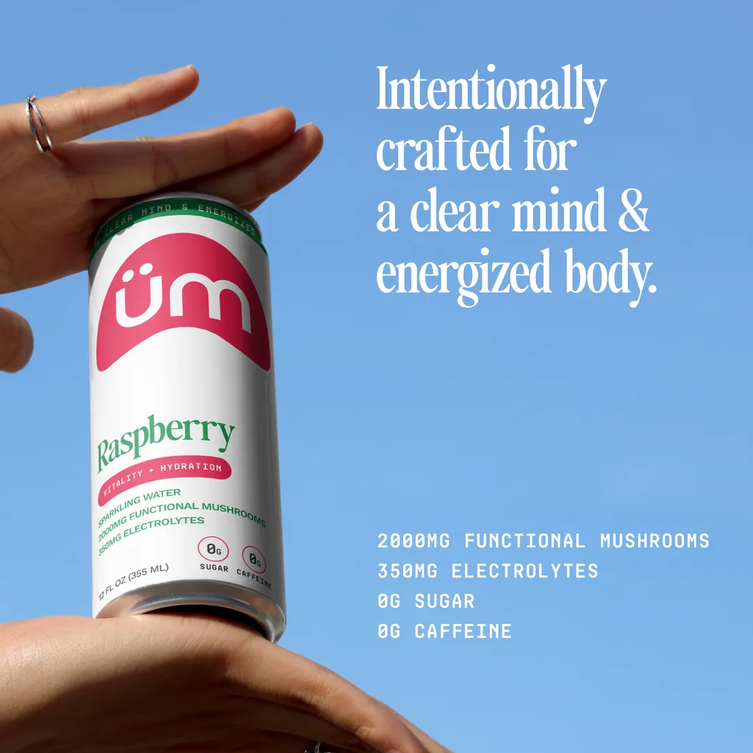 Raspberry Sparkling Water with Adaptogens & Electrolytes 