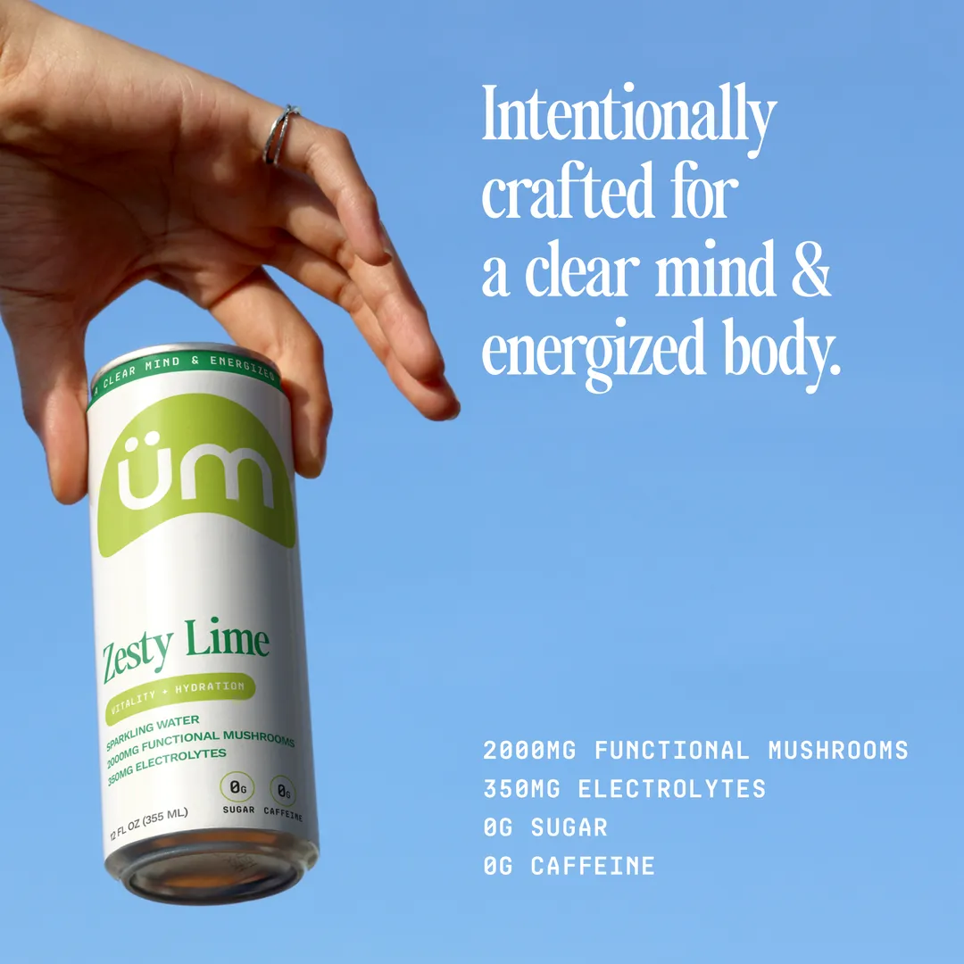 Zesty Lime Sparkling Water with Adaptogens & Electrolytes 