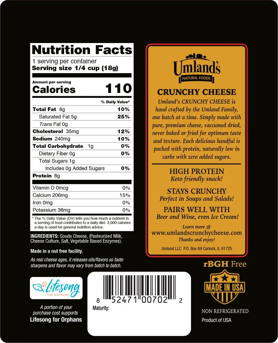 Umland's Crunchy Cheese - 0.6 oz Snacker (Gouda)