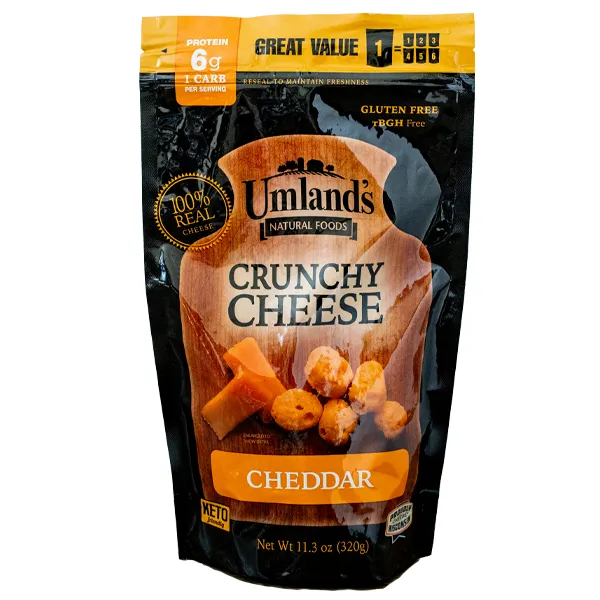 Umland's Crunchy Cheese Mixed Case- 11.3 oz Value Size Resealable Bag