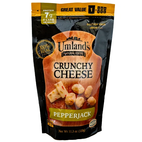 Umland's Crunchy Cheese Mixed Case- 11.3 oz Value Size Resealable Bag