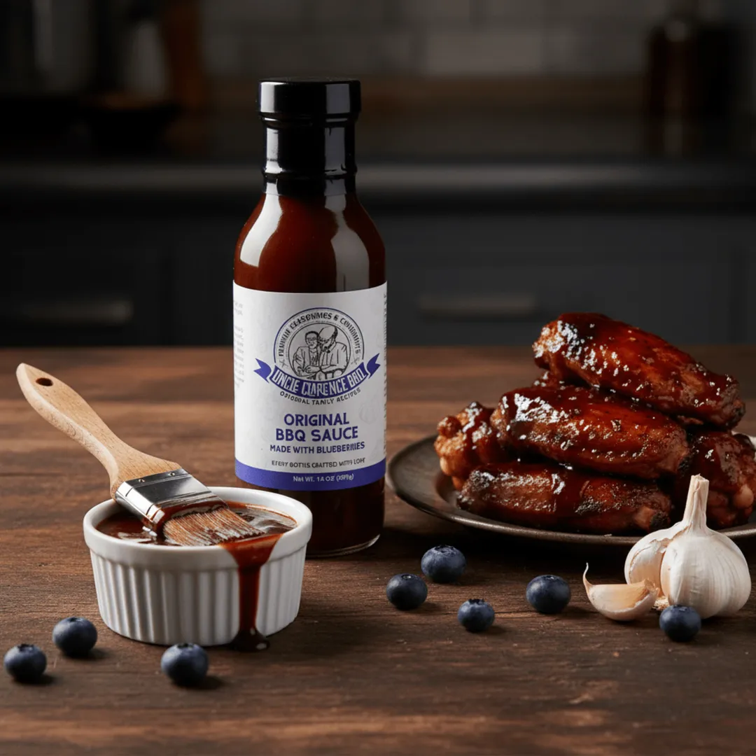 Original BBQ Sauce – Made with Blueberries (6 × 14 oz Glass Bottles)