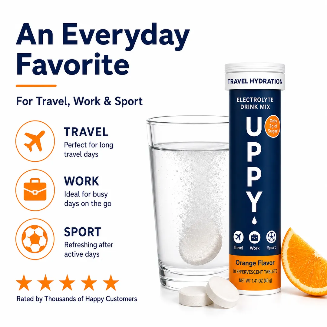 Uppy! Orange Travel Essential Electrolyte Drink Mix