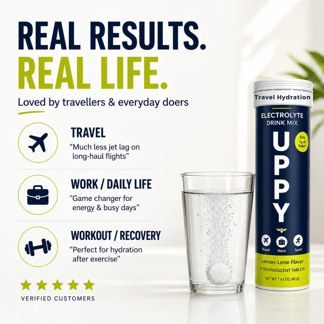 Uppy! Lemon-Lime Travel Essential Electrolyte Drink Mix 