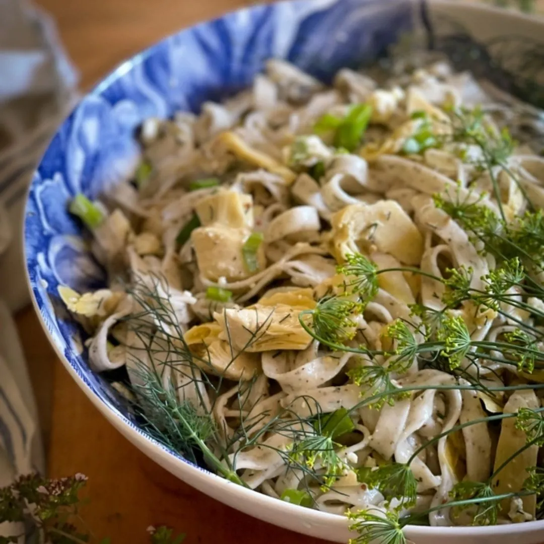 Roasted Garlic and Basil Fettuccine