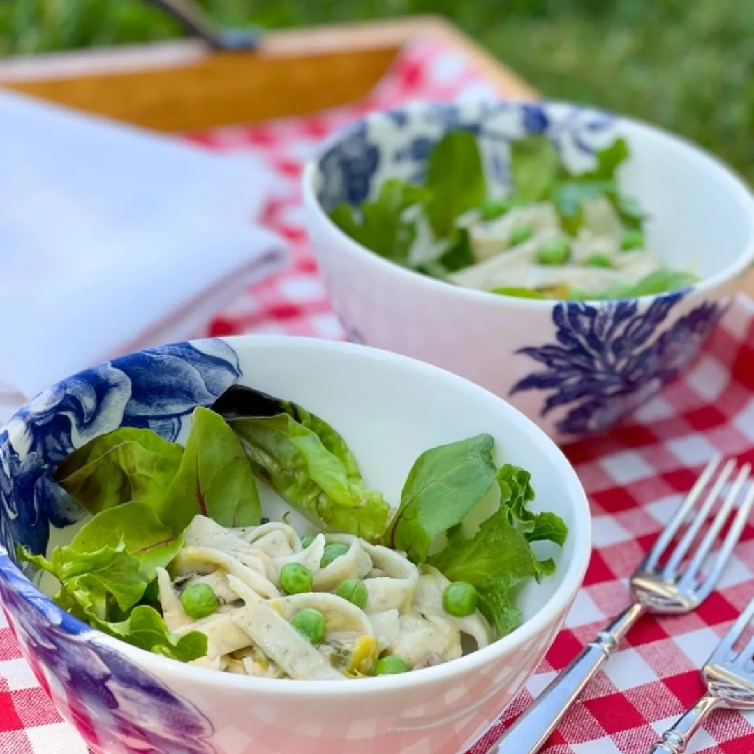 Roasted Garlic and Basil Fettuccine