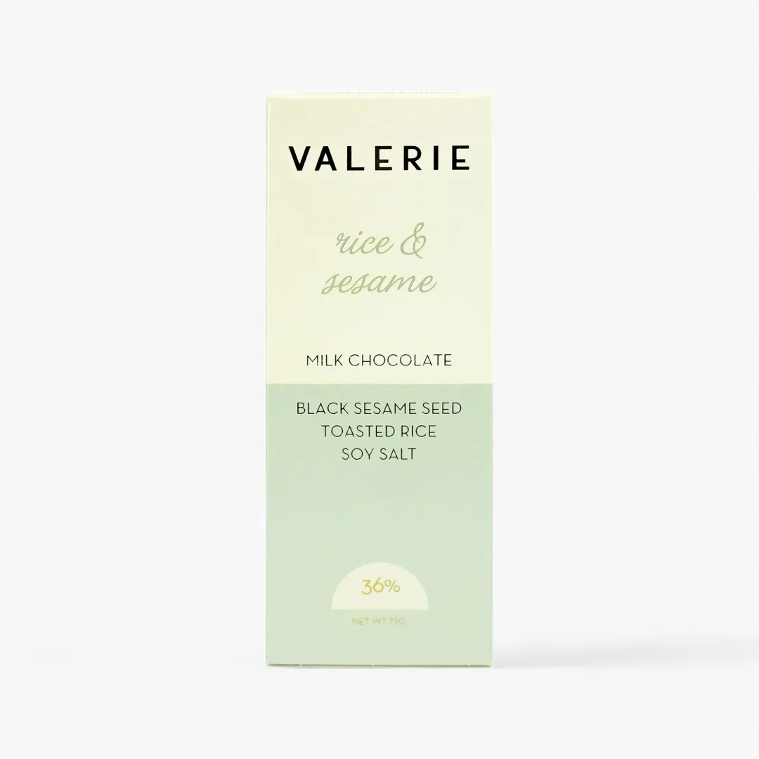 Rice & Sesame Chocolate Bar - 36% Milk Chocolate (75g)