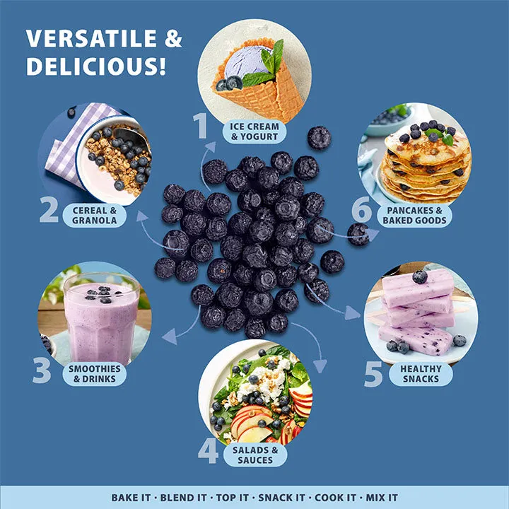 Freeze-Dried Blueberry - Grade A Blueberries - Ideal for Snacks - No Additives