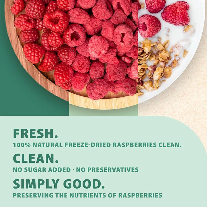 Freeze-Dried Raspberry, Whole - Grade A Raspberries - Ideal for Desserts