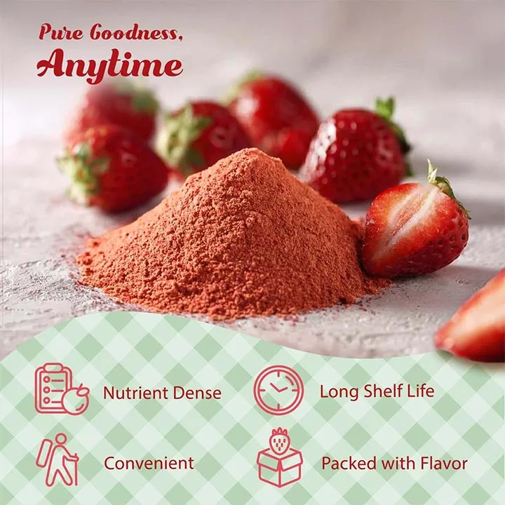 Freeze-Dried Strawberry Powder For Smoothies and Baking - Strawberry Smoothie - No Additives