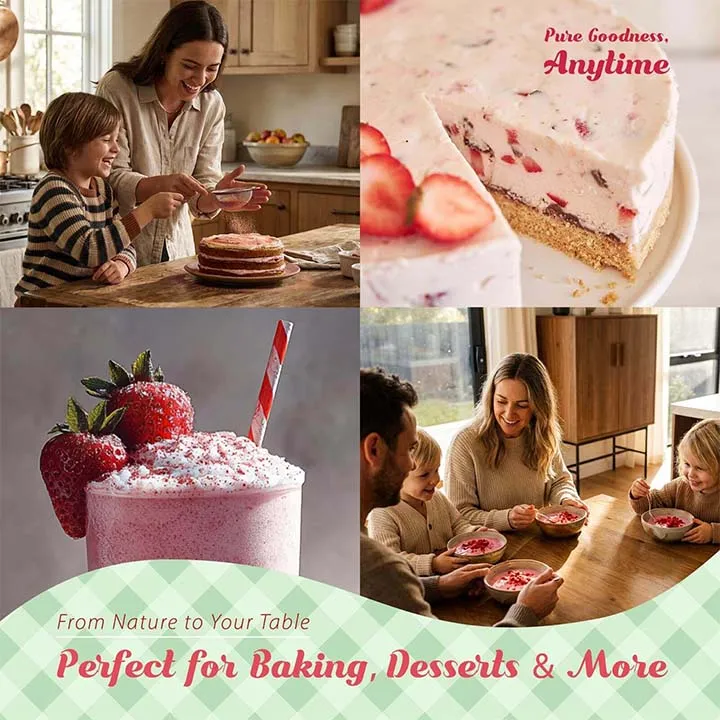 Freeze-Dried Strawberry Powder For Smoothies and Baking - Strawberry Smoothie - No Additives