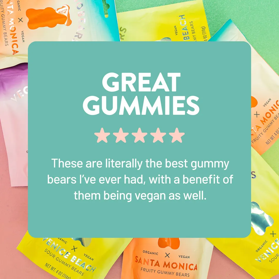 Vegobears, Santa Monica 4oz. (10 Pack) - Organic Gummy Bears