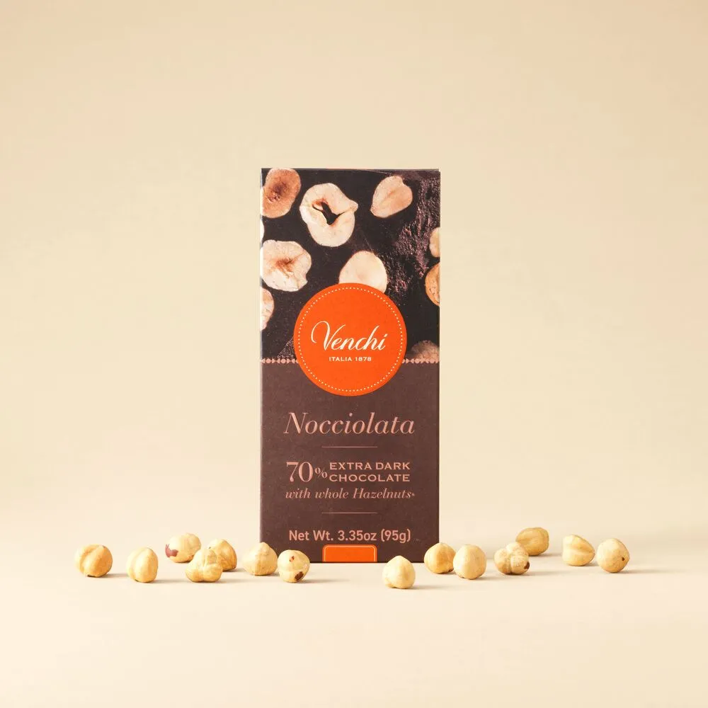70% Dark Chocolate Hazelnut Bar (12-Pack)