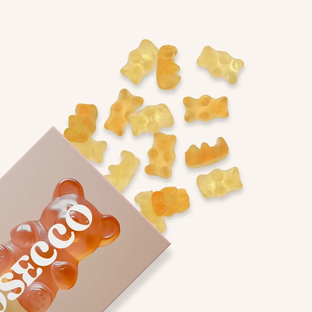 Prosecco Bear Gummies, Chewy Candies