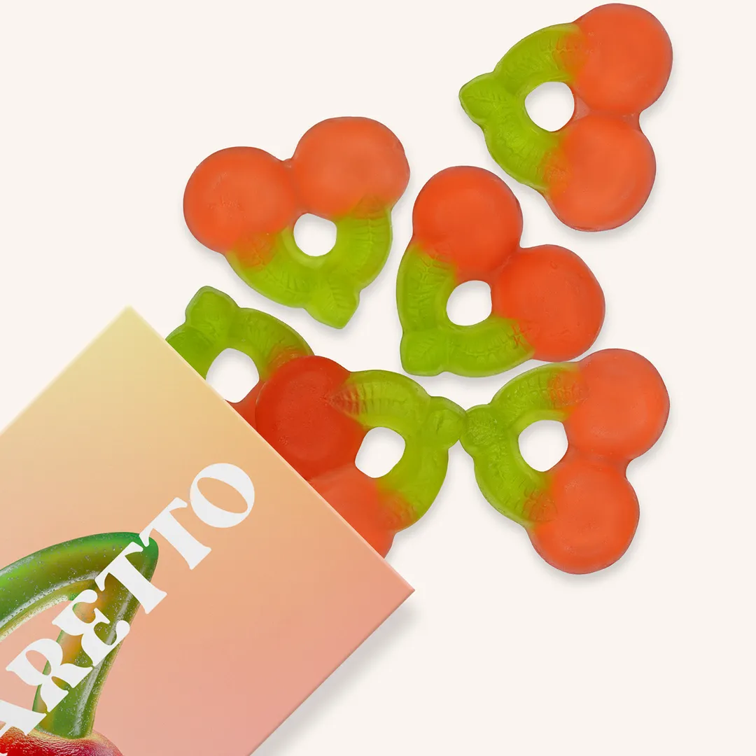 Amaretto Cherry Gummies, Chewy Candies