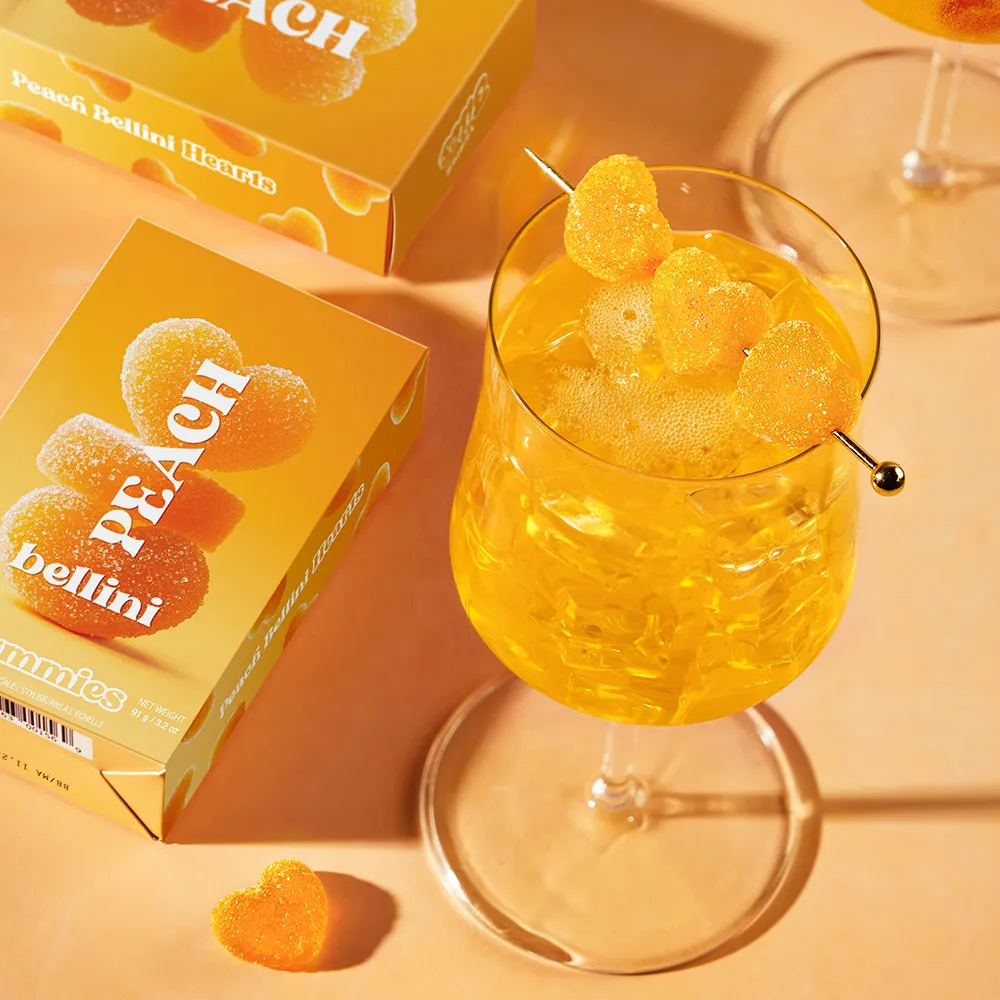 Peach Bellini Gummies, Chewy Candies