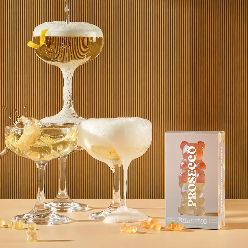Prosecco Bear Gummies, Chewy Candies