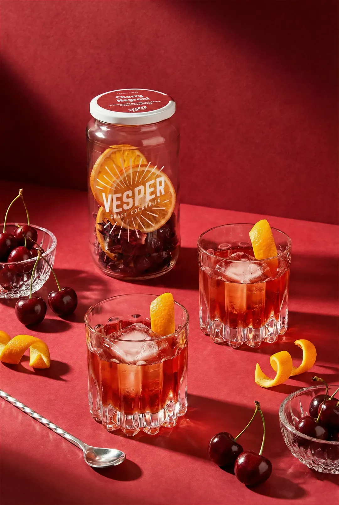 32 oz Cocktail / Mocktail Mixer - Cherry Negroni